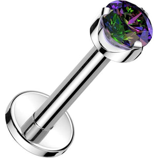 Titan Labret Runder Zirkonia Zargenfassung Innengewinde