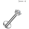 Titan Labret Stern Zirkonia Krappenfassung Innengewinde