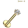 Titan Labret Stern Zirkonia Krappenfassung Innengewinde