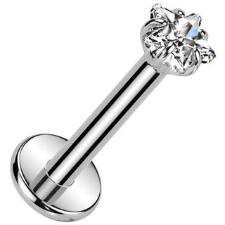 Titan Labret Stern Zirkonia Krappenfassung Innengewinde