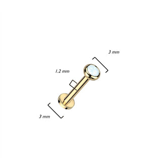 Titanium Labret Zirconia Opal Internally Threaded