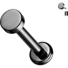 Titanium Labret Flat Round Internally Threaded