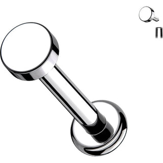 Titanium Labret Flat Round Internally Threaded