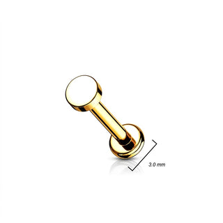 Titanium Labret Flat Round Internally Threaded