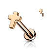 Titanium Labret Cross Flat Internally Threaded