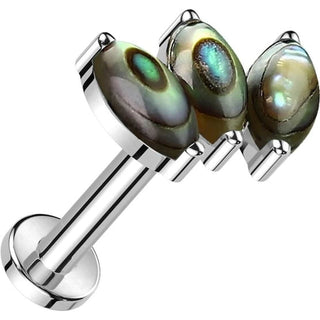 Titanium Labret marquise natural stone Internally Threaded