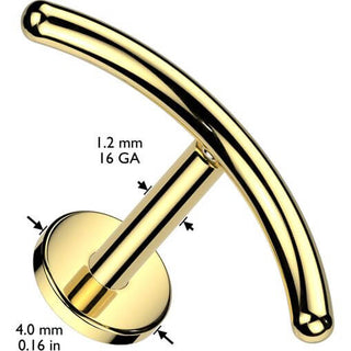 Titan Labret gebogener Stab Innengewinde
