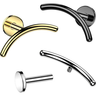 Titan Labret gebogener Stab Innengewinde