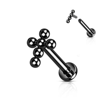 Titanium Labret Cross Internally Threaded