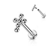 Titanium Labret Cross Internally Threaded