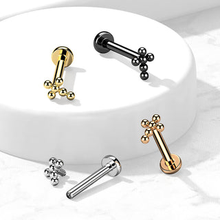 Titanium Labret Cross Internally Threaded