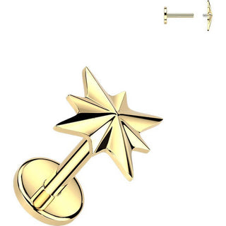Titanium Labret starburst Internally Threaded
