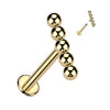 Titanium Labret Straight Beaded Ball Top Internally Threaded