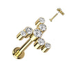 Titane Labret Tourbillon Zircone Filetage Interne