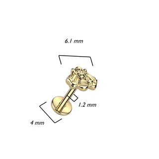 Titane Labret Abeille Filetage Interne