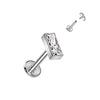 Titanium Labret Rectangle Zirconia Internally Threaded