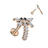 Titane Labret Libellule Zircone Filetage Interne