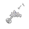 Titanium Labret Zirconia Internally Threaded