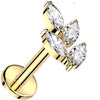 Titane Labret Liane Zircone Filetage Interne