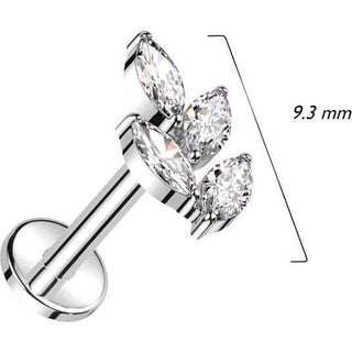 Titane Labret Liane Zircone Filetage Interne