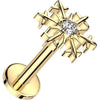 Titanium Labret Snowflake Zirconia Internally Threaded