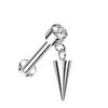 Titane Labret Pointe Zircone Filetage Interne