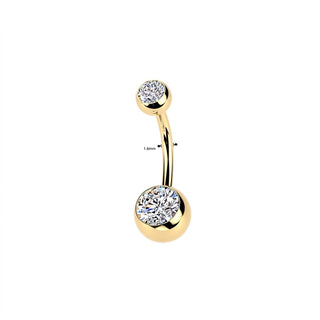 Titanium Belly Button Piercing Ball Zirconia Internally Threaded