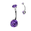Titane Piercing Nombril Zircone Filetage Interne