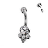 Titanio Piercing ombligo Ópalo Circonita plata Rosca interna