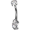Titanium Belly Button Piercing round zirconia marquise cut zirconia Internally Threaded