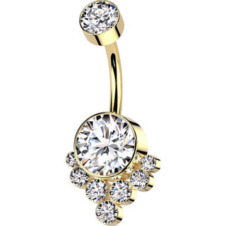 Titane Piercing Nombril zircone groupe Filetage Interne