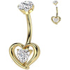 Titane Piercing Nombril cœur zircone Filetage Interne