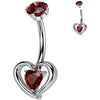 Titane Piercing Nombril cœur zircone Filetage Interne