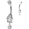 Titane Piercing Nombril pendentif en zircone Filetage Interne