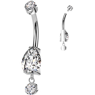 Titane Piercing Nombril pendentif en zircone Filetage Interne
