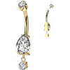 Titane Piercing Nombril pendentif en zircone Filetage Interne