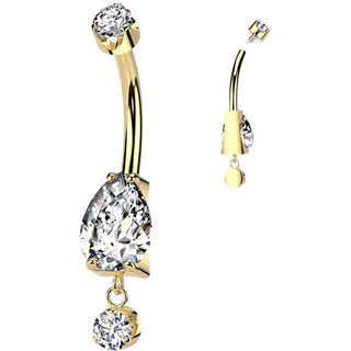 Titane Piercing Nombril pendentif en zircone Filetage Interne