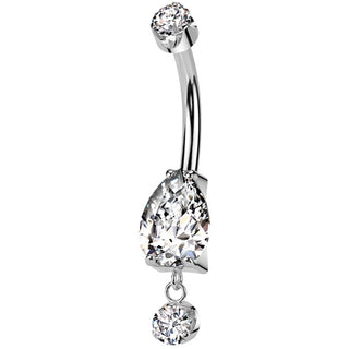 Titane Piercing Nombril pendentif en zircone Filetage Interne