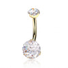 Titanium Belly Button Piercing double zirconia Internally Threaded