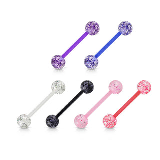 Barbell Acrylic Super Glitter Ball , 6 pieces