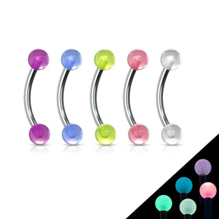 Augenbrauenpiercing Glow in the Dark, 5 Stück