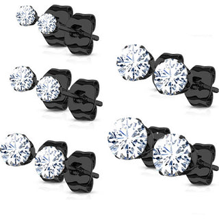 Zirconia Silver 5 pair, 5 s pairs