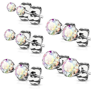 Zirconia Silver 5 pair, 5 s pairs