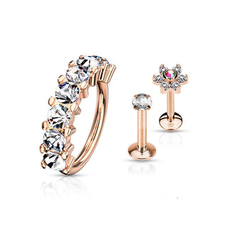 Barbell Set Labret Bendeble Hoop, 3  pieces