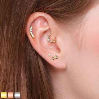 Barbell Set Labret Barbell Bendeble Hoop Ring Bendable, 4  pieces