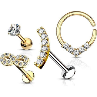 Barbell Set Labret Barbell Bendeble Hoop Ring Bendable, 4  pieces