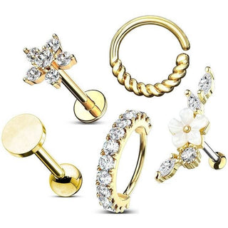 Value Pack Set Labret Barbell Bendeble Hoop Ring, 5  pieces