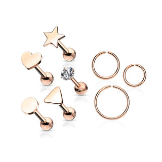 Value Pack Set Barbell Bendable Hoop Ring, 8  pieces