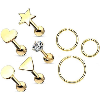 Value Pack Set Barbell Bendable Hoop Ring, 8  pieces