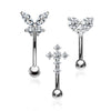 Sourcil pack Papillon Cœur Croix Zircone, 3 morceaux